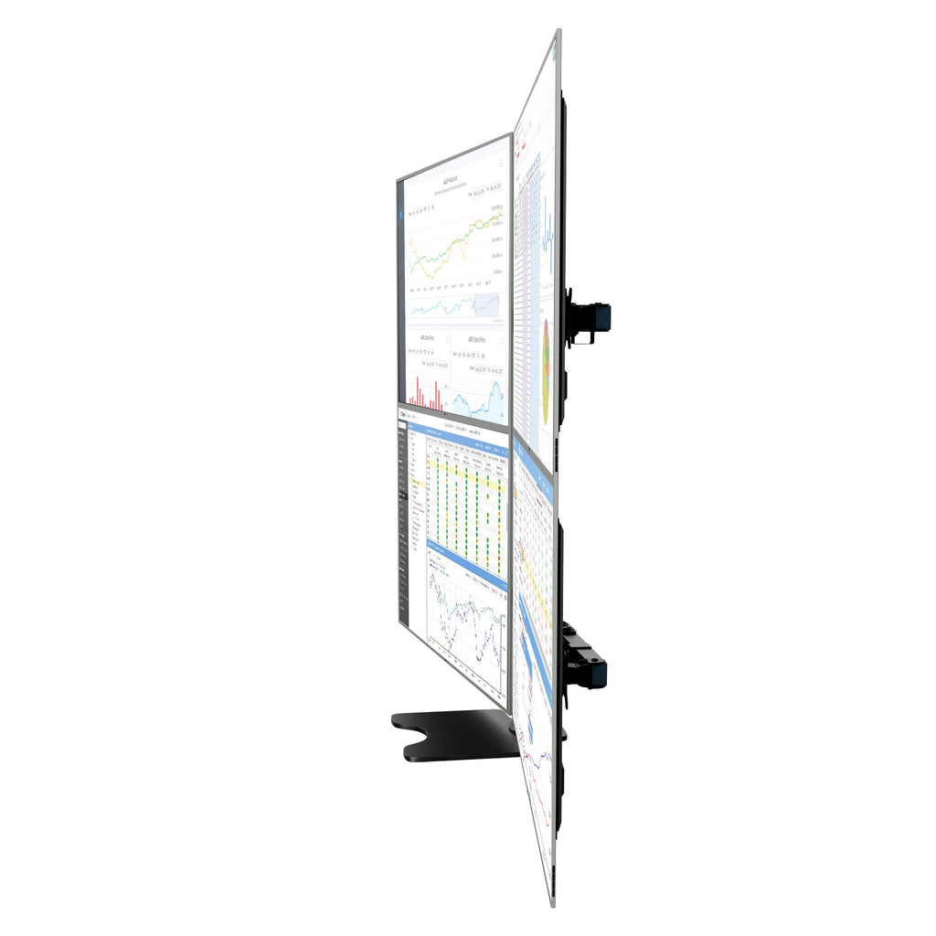 Four Monitor Stand Tabletop Freestanding, Supports 30