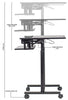 帶輪子的移動架式桌子，滾動坐墊工作站，為台式電腦和筆記本電腦，34英寸寬，可調鍵盤托盤（MCT05）